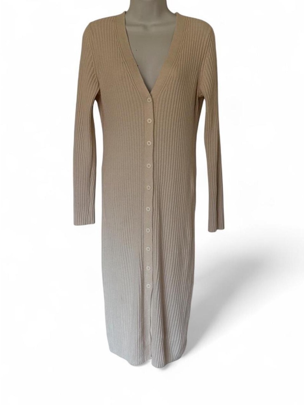 Gap Beige Ribbed Long dress Medium